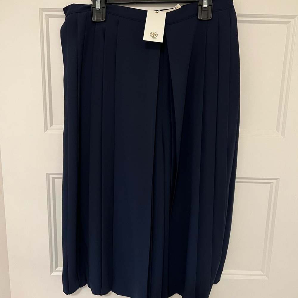 New Tory Burch Faye Culottes Skirt Womens Navy Size 4